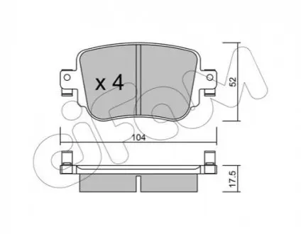 Колодки гальмівні (задні) Audi Q3/Skoda Octavia/Seat Leon/VW Golf/Sharan 12-/Passat B8/Caddy IV 14 CIFAM 822-980-0 Купити в Україні