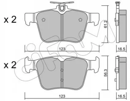 Колодки гальмівні (задні) Skoda Kodiaq/SuperB/VW Touran/Passat B8 14-/Golf/Seat/Audi A3 12-/Q3 18 CIFAM 8229810 Купити в Україні