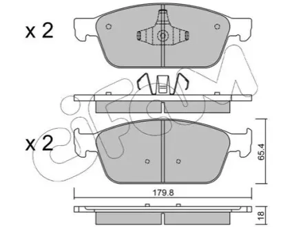 Колодки гальмівні (передні) Ford Focus III/Kuga II/Connect 13- (Ate) CIFAM 822-989-0 Купити в Україні