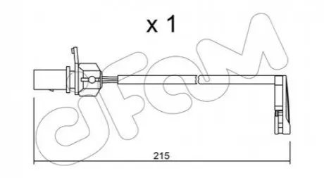 Датчик зношування гальмівних колодок (задніх) Audi A6/A7/Porsche Macan 10- (L=215mm) CIFAM SU.291 Купити в Україні