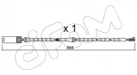 Фото 1 — Датчик зносу гальмівних колодок (передніх) BMW 3 (E90/E91/E92)/ X1 (E84) 05-15 (L=865mm) CIFAM (SU.299) Фото Датчик зносу гальмівних колодок (передніх) BMW 3 (E90/E91/E92)/ X1 (E84) 05-15 (L=865mm) CIFAM (SU.299) зображення 1