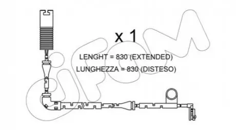 Датчик зносу гальмівних колодок (передніх) Land Rover Range Rover III 09-12 (L=830mm) CIFAM SU.327 Купити в Україні