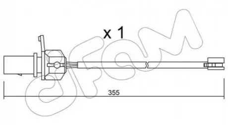 Фото Датчик зносу гальмівних колодок (передніх) Porsche Macan (95B) 14- (L=355mm) CIFAM (SU.332) зображення 1