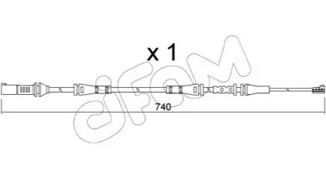 Фото 1 — Датчик зношування гальмівних колодок (задніх) BMW X3 (G01) 17- (L=740mm) CIFAM (SU.362) Фото Датчик зношування гальмівних колодок (задніх) BMW X3 (G01) 17- (L=740mm) CIFAM (SU.362) зображення 1
