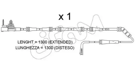 Датчик зносу гальмівних колодок (передніх) Land Rover Defender/Discovery/Range Rover 12- (L=989mm) CIFAM SU.400 Купити в Україні