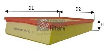 Фільтр повітряний VW Passat 2.0 TDI 14-/Tiguan 2.0 TDI 16 CLEAN FILTERS MA3450