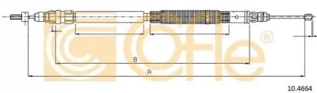 Трос ручного гальма (задній) (R) Citroen C4 Picasso 06- (959/770mm) COFLE 104664