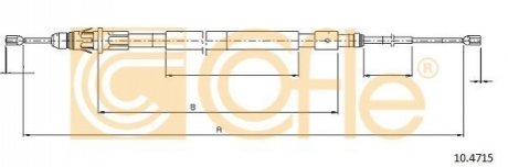 Трос ручного тормоза зад. Л/П Citroen C3 I (FC_) 2002/02- - (4745V1) COFLE 104715