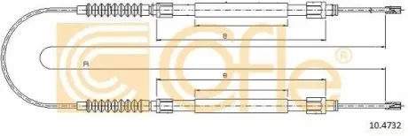 Трос ручного гальма зад. CITROEN/FIAT JUMPER/DUCATO 94-02 L/R COFLE 104732 Купити в Україні