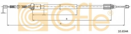 Трос ручного гальма зад. П RENAULT TWINGO II 2007- 1355/1043 COFLE 10.6544