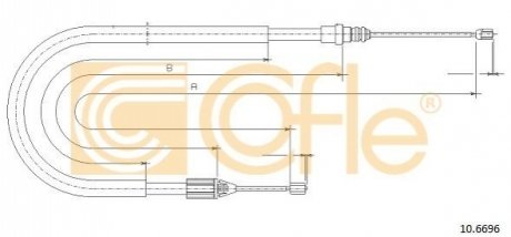 Трос ручного тормоза COFLE 106696