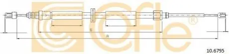 Трос ручного тормоза зад. Л/П Renault Grand Scenic 2009- COFLE 10.6795