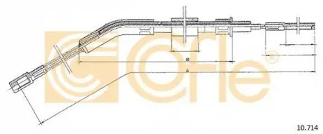 Трос ручного гальма Л/П 1743мм/510мм, дискові гальма) VW KAEFER 1.2 01.60-12.85 COFLE 10.714 Купити в Україні