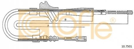 Трос ручного тормоза зад. Л Audi 80/90 78-88 (барабанные тормоза) 1195/415 COFLE 107501