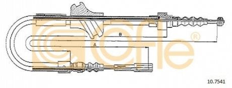 Трос ручного тормоза левый (диск) Audi 80 89-91 COFLE 107541 (фото 1)