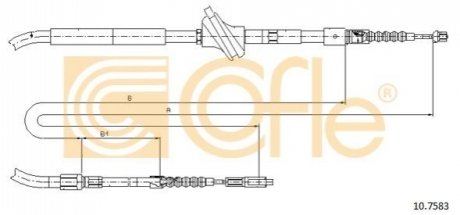 Трос ручного гальма - 10.7583 (4A0609721D) COFLE 107583 (фото 1)