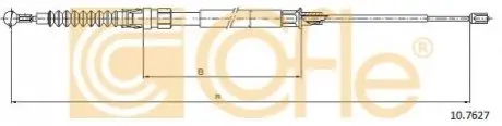 Трос ручника (задній) VW Touran 03-15 (1561/896mm) COFLE 107627