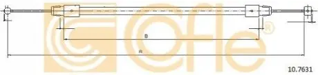 Трос ручного гальма перед. VW TOUAREG (7LA, 7L6, 7L7) 2002/10-2010/05 COFLE 107631