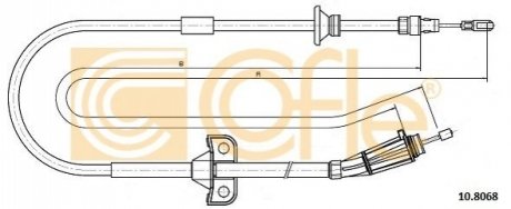 Трос ручного тормоза COFLE 108068 (фото 1)