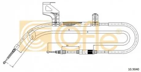 Трос ручного тормоза 10.9040 SKODA SUPERB 02- LEWA COFLE 109040