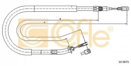 Трос ручника (задній) MB Sprinter 208-316/VW LT 28-35 96-06 (L=1513mm) COFLE 109873 Купити в Україні