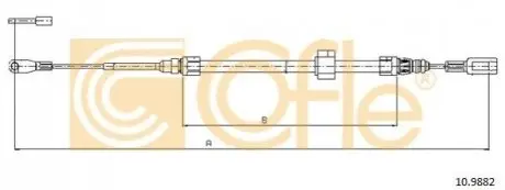 Трос ручника (центральний) MB Sprinter 208-316 96- (1990mm) COFLE 10.9882