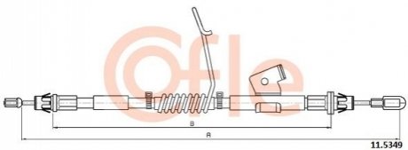 Трос ручного тормоза зад. лев,(короткая база) Ford Cistom 13- COFLE 115349