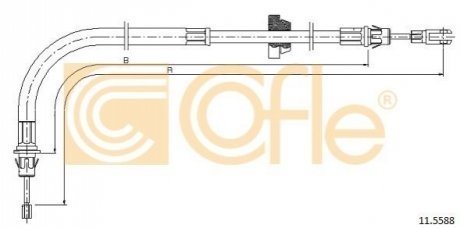 Трос ручного тормоза COFLE 115588 (фото 1)