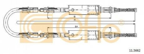 Трос ручного тормоза Ford Transit 91- (все авто со спаркой) 2730/2x940+231 COFLE 115662