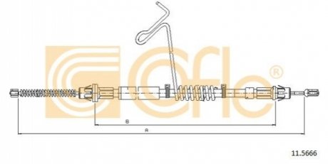 Трос ручника правый Ford Tansit Connect 04/00- 1310/1018mm COFLE 11.5666