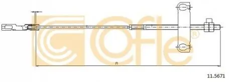 Трос ручника (центральний) Ford Transit 00- (1534mm) COFLE 11.5671 Купити в Україні