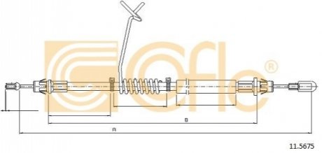 Трос ручного тормоза зад. Л Ford Transit 2006- - 11.5675 (1388280, 1441580, 1734693) COFLE 115675