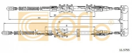 Трос ручного тормоза COFLE 115755