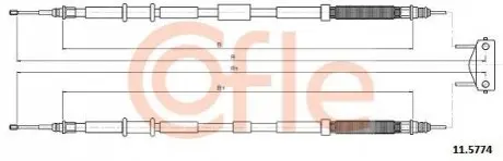 Трос ручника Opel Corsa D/E 09- (1478/1490mm) COFLE 115774