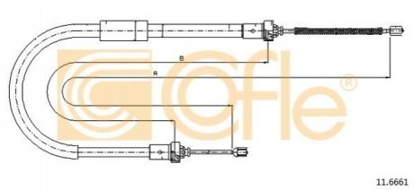 Трос ручного тормоза COFLE 116661 (фото 1)