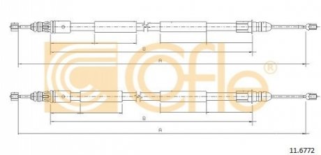 Трос ручного тормоза COFLE 116772