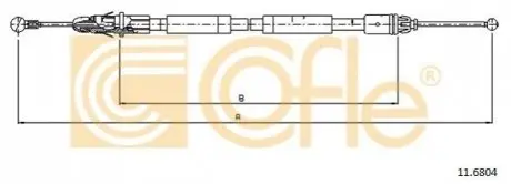 Трос ручника (задній) (L) Opel Vivaro A 00-14/Nissan Primastar 01-/Renault Trafic 01-14 (1498 мм) COFLE 116804 Купити в Україні