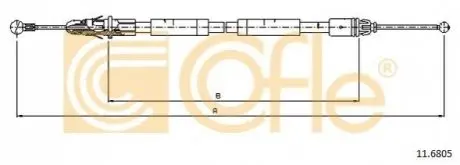 Трос ручника (задній) (R) Renault Trafic/Opel Vivaro 01- (1598/1465mm) COFLE 116805 Купити в Україні