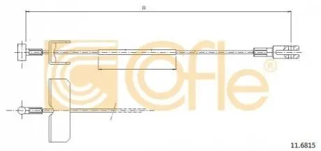 Фото 1 — Трос ручного гальма COFLE (11.6815) Фото Трос ручного гальма COFLE (11.6815) зображення 1