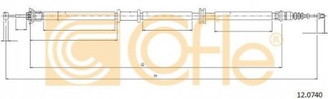 Трос ручного тормоза COFLE 120740 (фото 1)