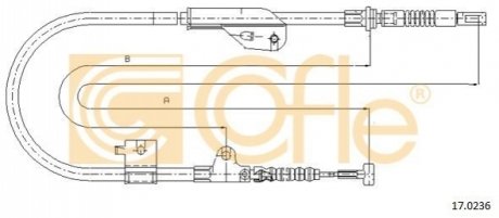 Трос ручного тормоза COFLE 170236
