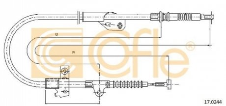 Трос ручного тормоза COFLE 170244