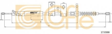 Трос ручного тормоза COFLE 170366 (фото 1)
