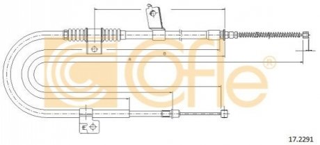 Трос ручника COFLE 17.2291 (фото 1)