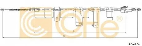 Трос ручника (задній) (R) Hyundai i20 08-14 (1878mm) COFLE 172571