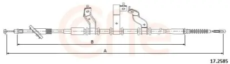 Трос ручника (задній) (L) Hyundai Tucson 2.0 CRDi 04- (L=1710mm) COFLE 172585