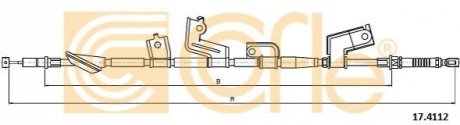 Трос стояночного гальма правий COFLE 174112