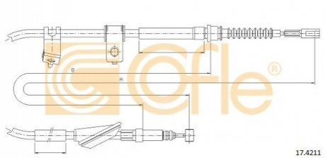 Трос ручного тормоза COFLE 174211