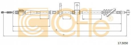 Трос ручного тормоза COFLE 175050