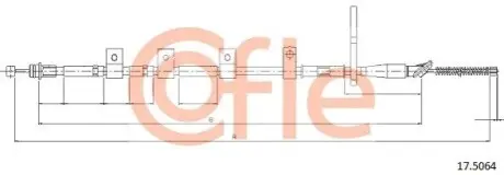 Фото Трос ручного гальма COFLE (17.5064) зображення 1